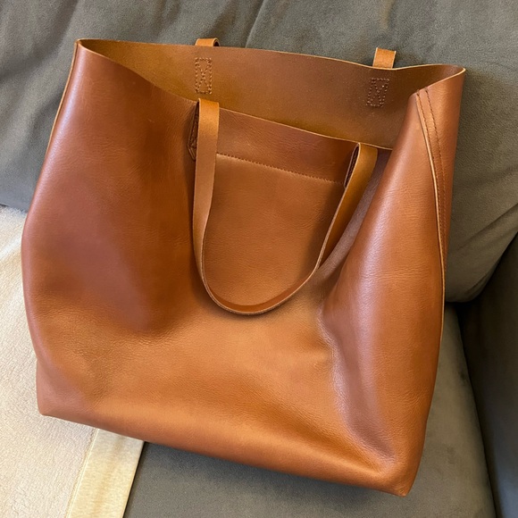 Madewell Brown Leather Tote Bag - Picture 7 of 8
